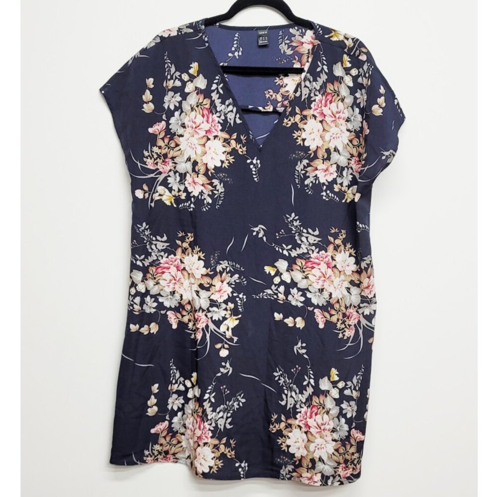 Shein Blue Floral Mini Tunic Dress XL